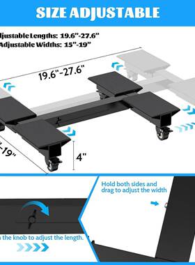 家具推车150LBS承重铁，SWJ带4个可动锁定脚轮的可调节重型移0推