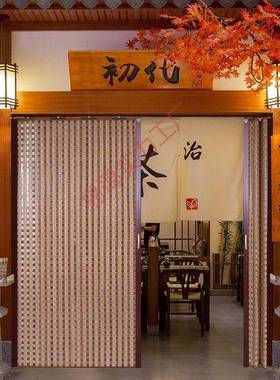 帘竹帘JLA子折叠竹推拉门竹门隔家用竹断帘门帘客厅遮阳门商场竹
