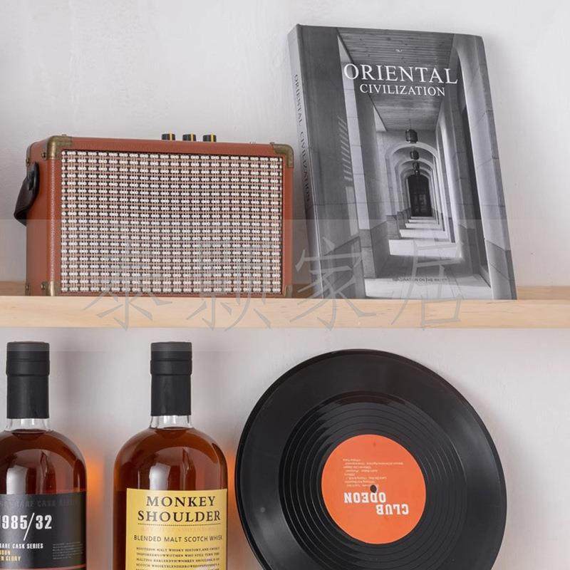 样道板房展厅日式酒柜威士忌饰酒层架摆件酒吧民宿假酒酒瓶清装具