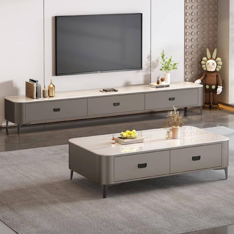 岩板茶几几客F978HT8M厅家用户型2极025轻奢感简茶桌落地电小视柜