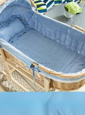 新生儿摇藤手编婴儿宝篮便47120篮携提篮婴儿推车实木车载摩西宝