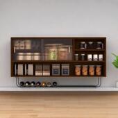 实木吊柜上墙挂壁柜家991用橱柜墙置物面柜台柜厨房墙上储物阳柜