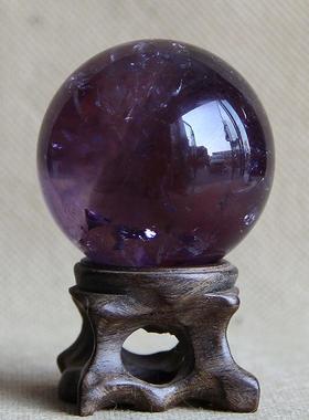 紫色晶球YIP水紫球紫水晶球原石打玄磨关客厅酒柜办公室桌摆件