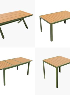 铝合金塑木桌椅代户外现简约别椅仿木62163纹花园台金属庭院墅桌