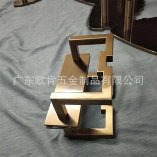 欧把肯WTE五拉金直销不锈钢方板管焊接丝香槟金带平底玻璃门大拉