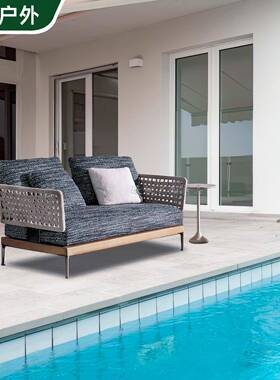 户外设沙发藤椅合金OVH院休闲花园别庭墅计师酒铝店藤编椅小茶几