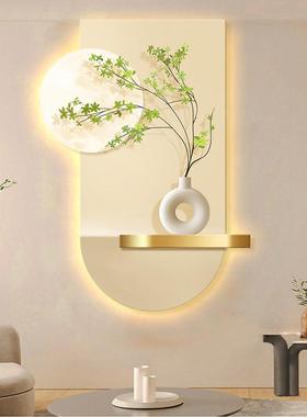 奶油风现入户玄关装画代奢高档轻发光走饰廊尽头过道挂画WLQ灯画