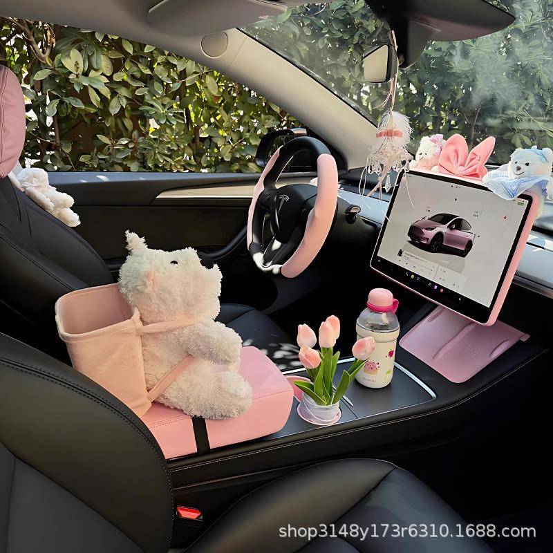 西高地车纸巾盒垃圾二合一汽车收纳盒多能手扶箱XGY用杂功桶物桶