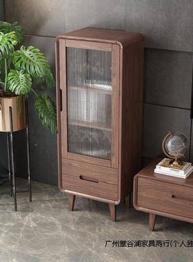 家新中式客厅电视柜小户型用47661全实木电视立柜茶几组胡桃木合