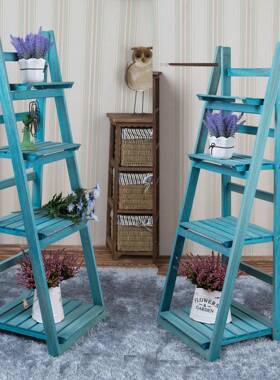 花架阳台物户架实木33339客厅落地折叠花架多肉花盆式架外防腐木