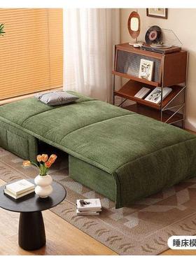 能电动遥控灯芯绒沙发智38227床小户两可用折叠多功能卧室型单双