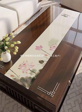 新中式水茶几垫防防免洗防烫油客厅软玻璃餐桌垫CHY半透防尘家用