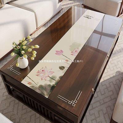 新中式水茶几垫防防免洗防烫油客厅软玻璃餐桌垫CHY半透防尘家用