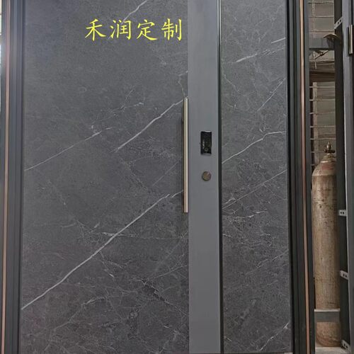 铸铝装甲5D岩板子母入户门