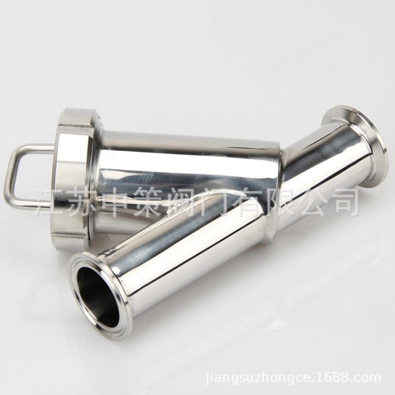 不过锈卫钢生级Y型滤器304/316卡箍式卡盘快装快管道GL41H-16过开