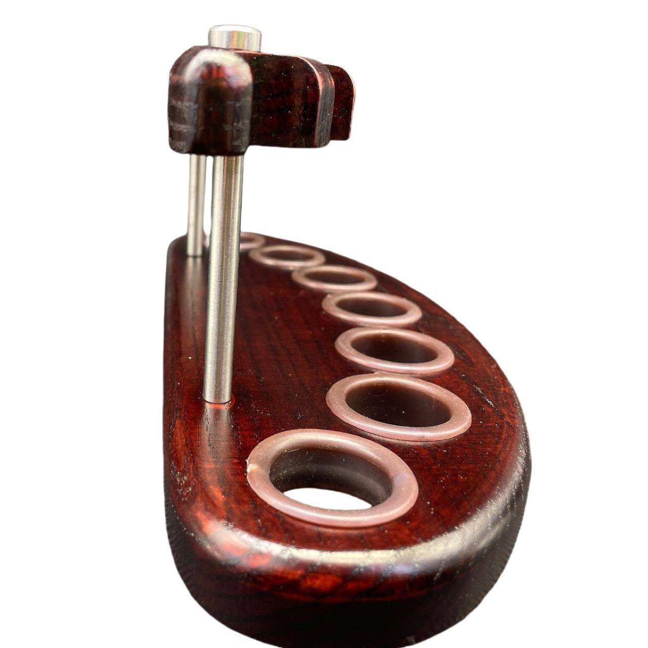 立式七位实木烟斗架多位展示底座家用白腊木摆件烟斗座7位斗架