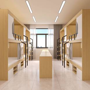 上下铺双层床成人儿童实木高低床青旅互不干扰上下床家用太空舱床