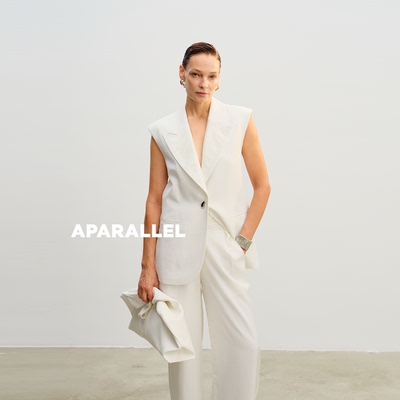 APARALLEL缎光双层领麻感马甲