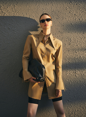 APARALLEL中长款袖口抽绳衬衫裙「付菁同款」