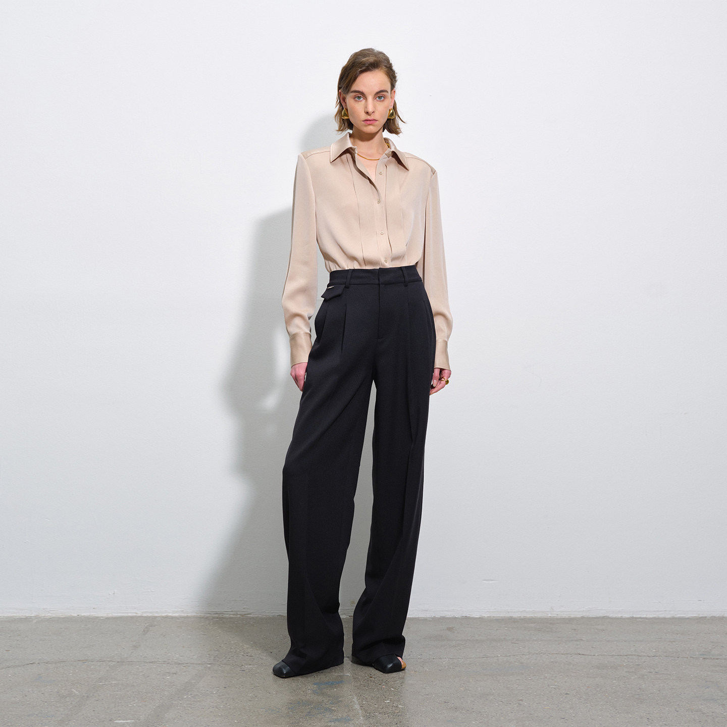 APARALLEL经典阔腿西裤长裤