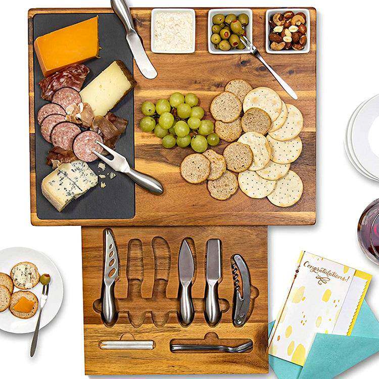 出口爆款奶酪板套装案板切菜板相思木大号粘板实木防霉水果砧板