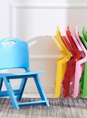 ll儿童椅可折叠小椅子画室小板凳宝宝幼儿园学生25厘米靠背椅塑料