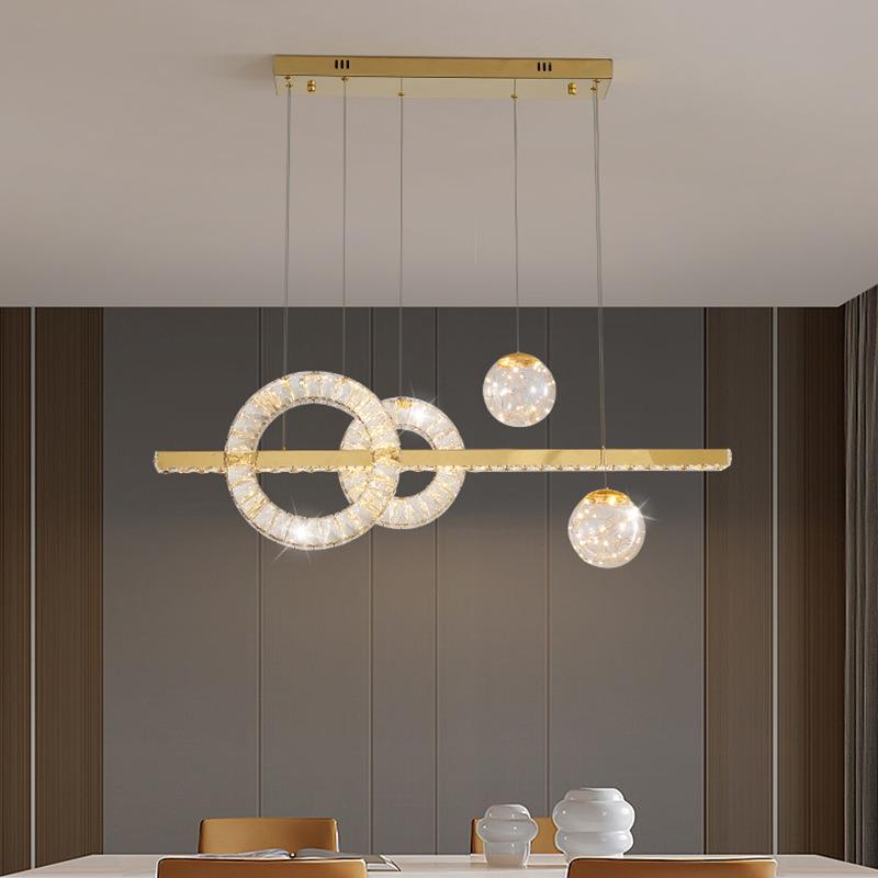 餐厅吊灯2023年新款网红爆款轻奢高端现代简约客全光谱长条吊灯