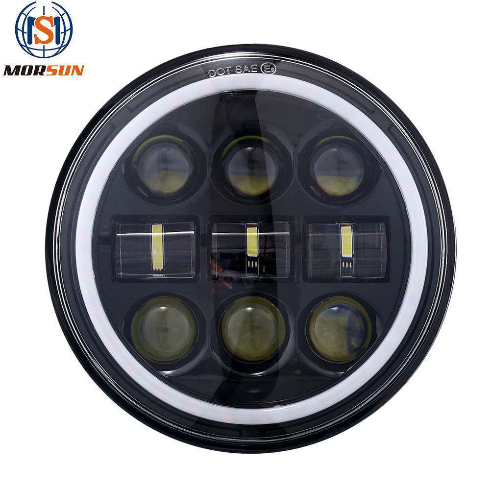 5.75寸哈雷led大灯机车改装前大灯45W新款双色全光圈前照灯