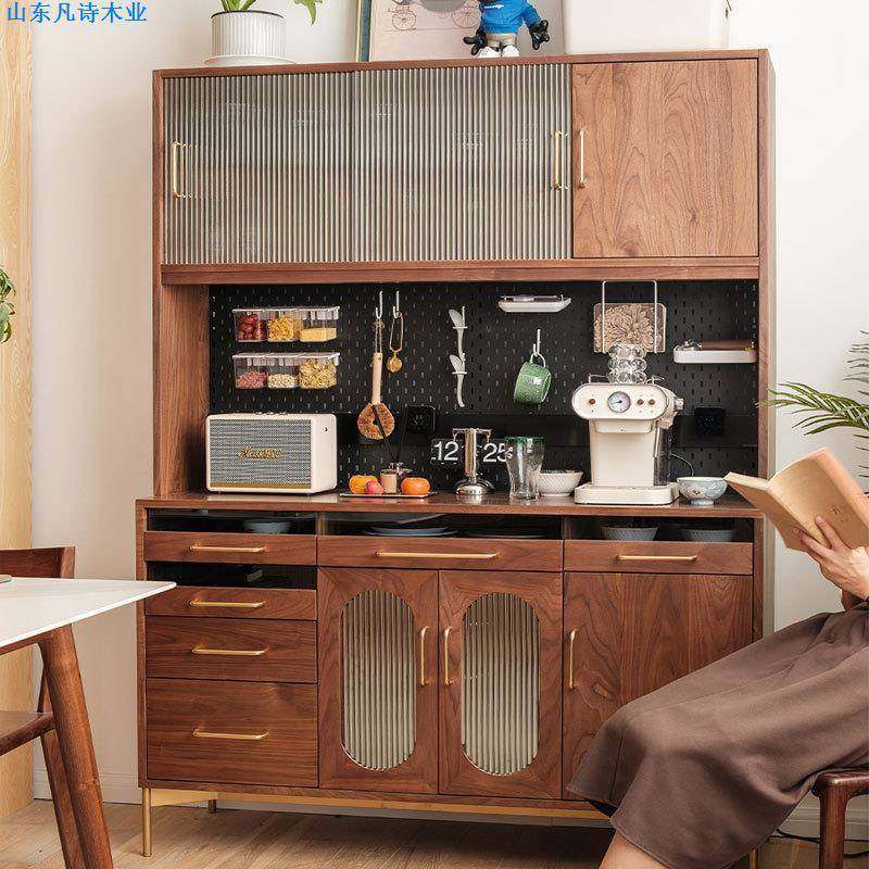 北欧简约实木黑胡桃木餐边柜日系轻奢复古小户型洞洞板一体茶水柜,农用物资,其他肥料,淘宝优惠券,粉丝福利购,淘宝优惠卷