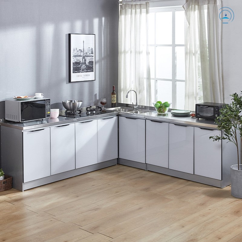 不锈钢厨房厨柜简易橱柜碗柜家用灶台柜经济型租房用储物柜水新品