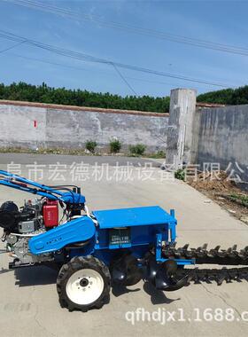 手扶液压升降链条开沟机埋线开渠挖渠机硬土质挖沟机