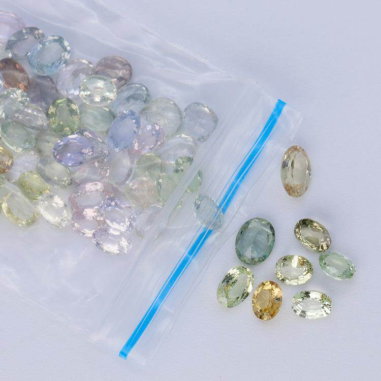 彩色蓝宝石椭圆形戒面天然斯里兰卡彩蓝宝石首饰镶嵌裸石配石