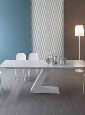 LOFT北欧设计师实木办公桌家用白色会议桌个性餐桌现代简约工作台