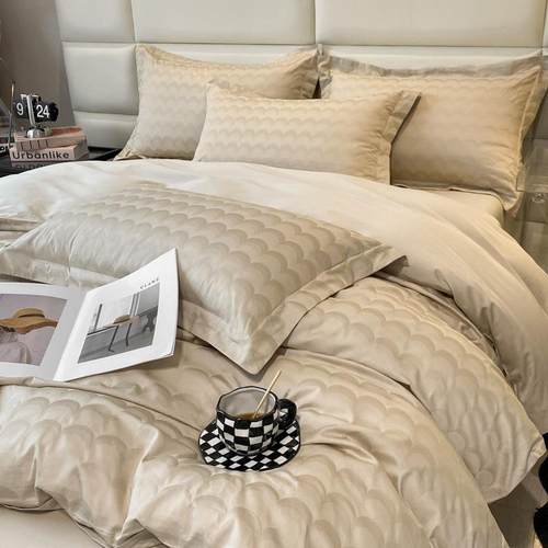 高级感200贡缎长绒棉四件套全棉纯棉100被套床单笠轻奢床上用品4