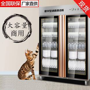 大型热风循环消毒柜商用双门立式学校食堂不锈钢餐具消毒碗柜