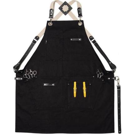 定制理发师发型师理发店按摩师工作围裙防水放油防粘毛面料