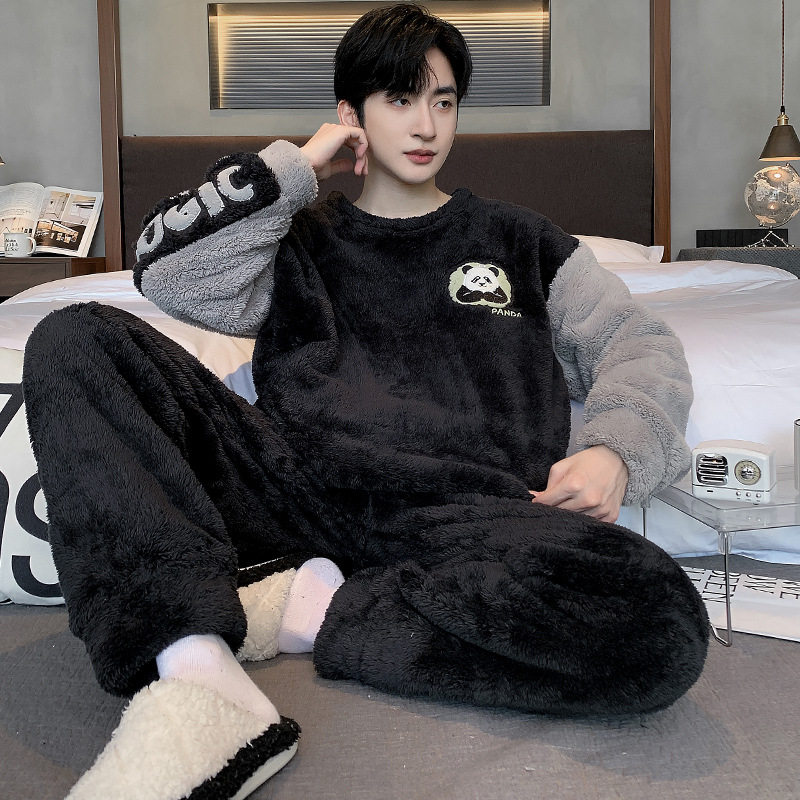 全棉纯棉睡衣男款秋冬季珊瑚绒加厚加绒保暖男生加肥大码法兰绒家,女士内衣/男士内衣/家居服,睡衣/家居服套装,淘宝优惠券,粉丝福利购,淘宝优惠卷