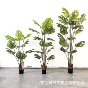 仿真倒刺龟背竹仿真植物大型盆栽店铺客厅展厅造景绿植摆放花艺