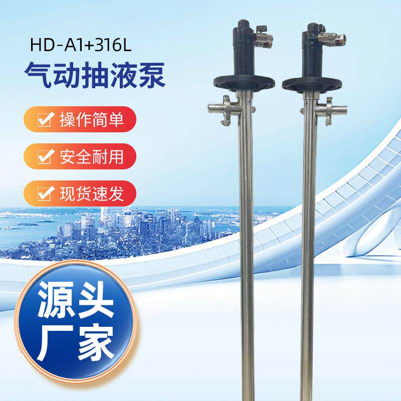 HD-A1+SS316L-1200HP耐腐蚀化工气动抽液泵手提气动油桶泵插桶泵