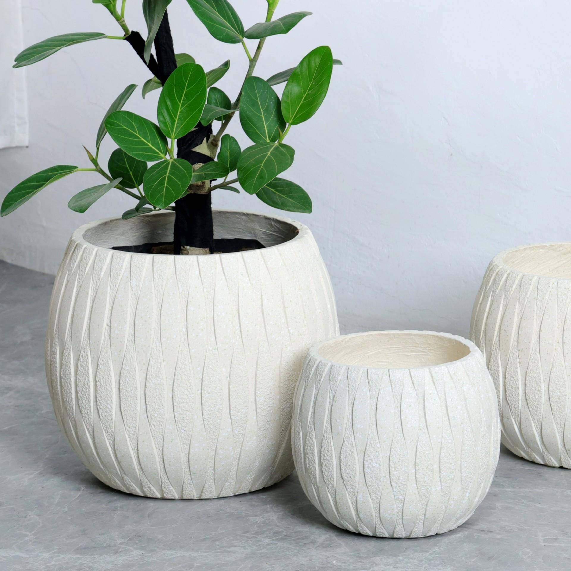 镁泥花盆简约落地艺术仿古花盆北欧化风格室外室内绿植盆栽水泥盆