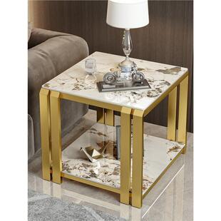 轻奢高级感沙发边几侧边柜现代简约客厅岩板角几小茶几长方形边桌