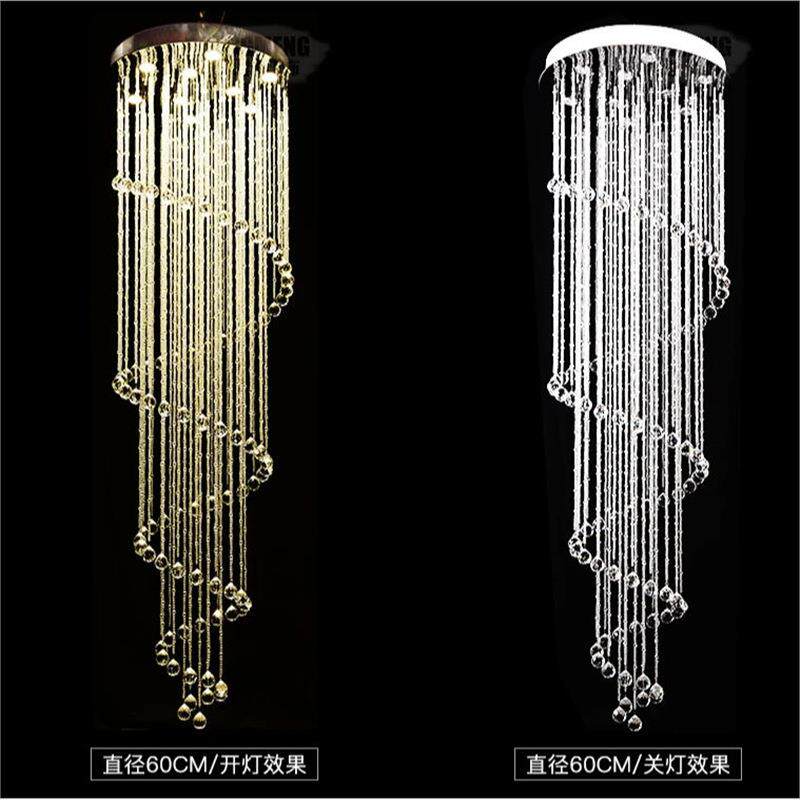 楼别墅挑空水晶吊灯客厅复式楼吊灯多层大间水晶灯复式梯长大192