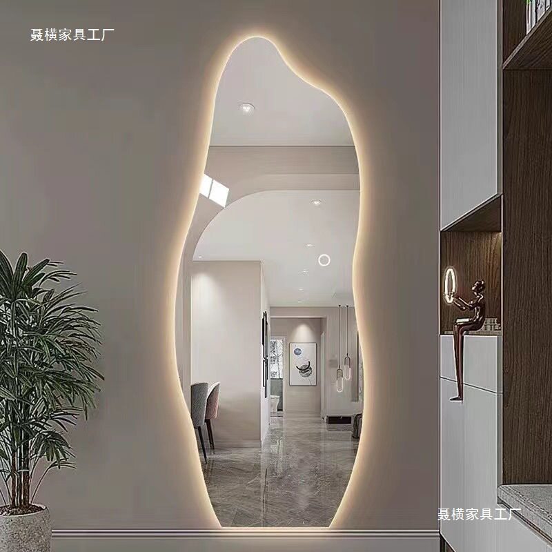 服装店云朵穿衣镜异型带灯卧室led智能壁挂家用客厅全身镜贴墙