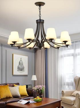 美式铁艺吊家吊灯现代简客厅灯用创意卧室朝约下灯94064仿古灯