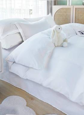 酒店IIY民套宿馆床床上四件套白色单七八件宾被芯枕芯全套单人三