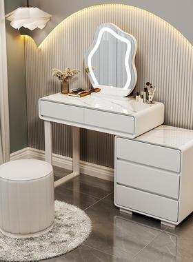 2025新款实木岩卧室梳妆台NGH板体现代简奶油风化约妆台一斗柜化