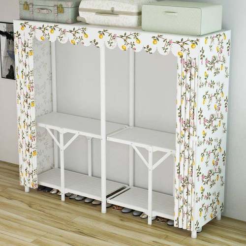 柜出租房用承重简易衣柜家用卧室免装现ZMN代安折布衣钢管加粗叠