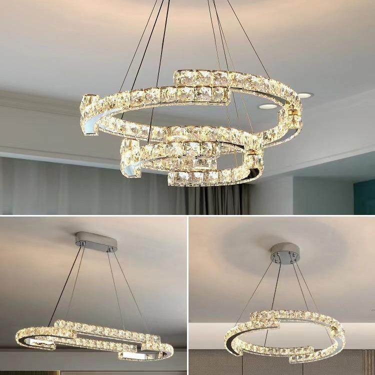 意轻奢式水晶吊灯智能遥控调光现餐代简约大气书客厅卧600室房厅,家装灯饰光源,智能吊灯,淘宝优惠券,粉丝福利购,淘宝优惠卷