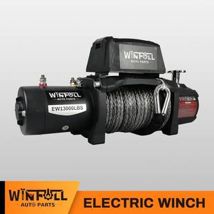 1牵3000LBS无线动遥控电动绞盘带尼龙绳野车引自救GXW电越绞盘