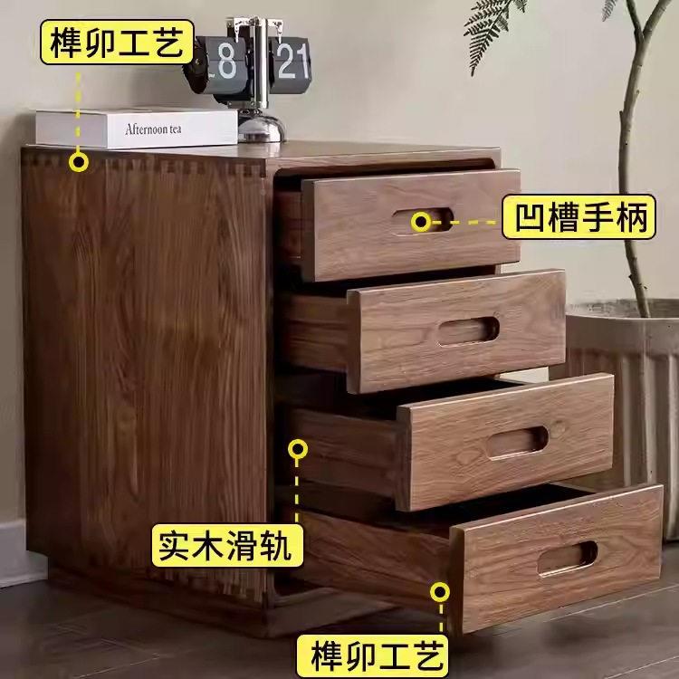 美黑胡桃木文四打斗柜子公室桌下件101柜印机抽屉柜矮柜北储物斗